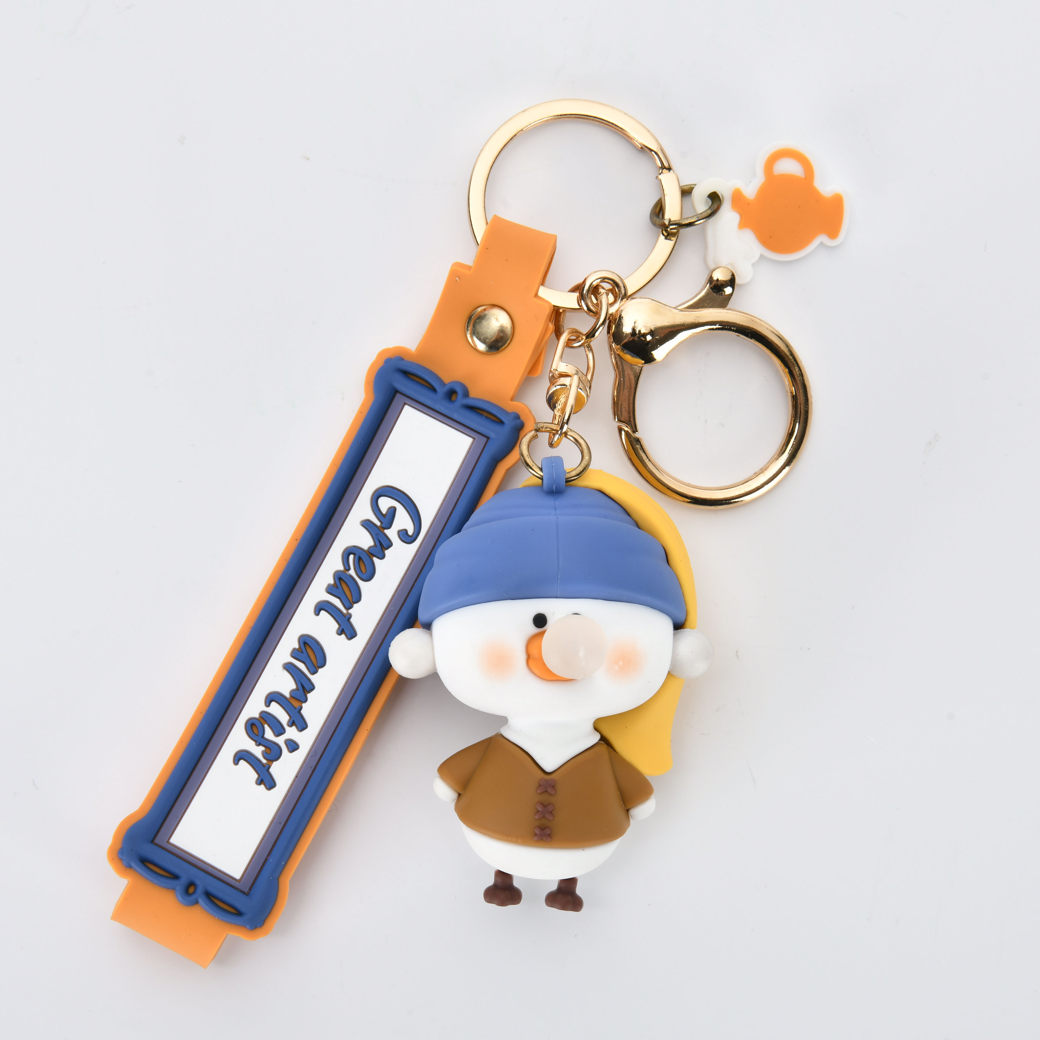 Cute Cartoon Character Keychains – Custom PVC 3D Figurine Key Rings with Strap for Gifts & Promotions